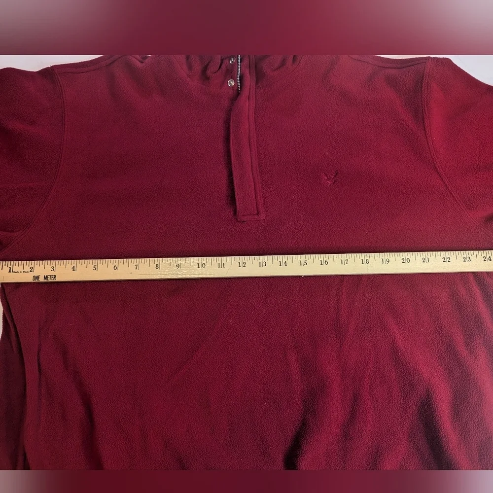 Lyle and Scott Scotland Mens Red 1/4 Zip Fleece Pullover Size Large